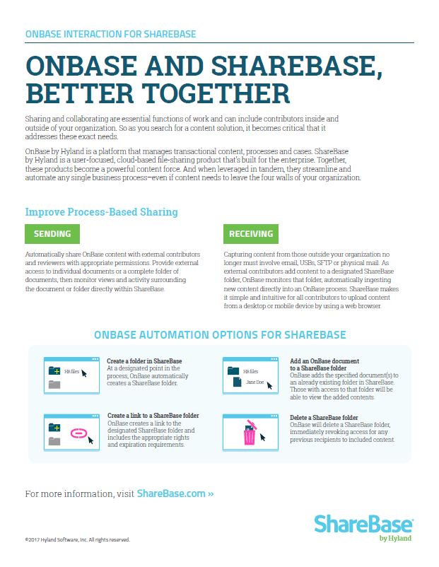 OnBase And ShareBase Better Together Kyocera Software Document Management Thumb, Compucharts, Medina, OH, Ohio, Authorized, Copystar, Kyocera