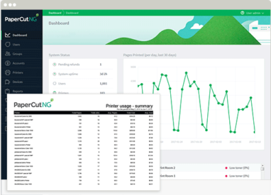 Admin Interface Reports, Papercut MF, Compucharts, Medina, OH, Ohio, Authorized, Copystar, Kyocera